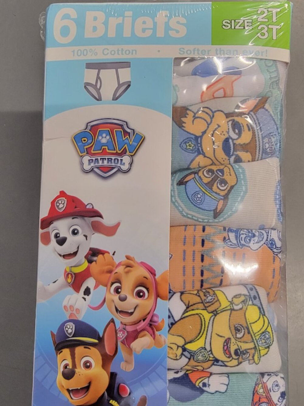 Paw Patrol  6 Briefs 2T/3T